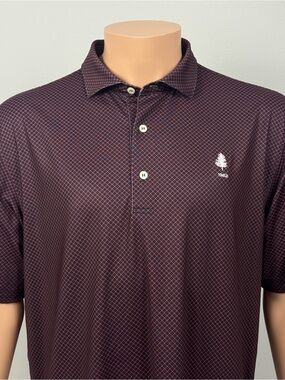 Turtleson Pinetree Country Club Men’s Golf Polo Shirt Adams Blue Red Size L ✨